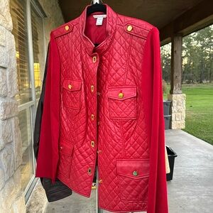 Red! Leather jacket 1x